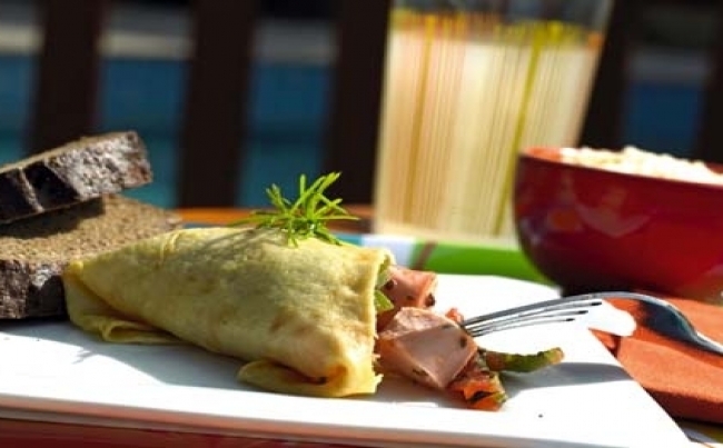 Crepes rellenas de pavo